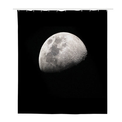Half Moon Print Polyester Shower Curtain