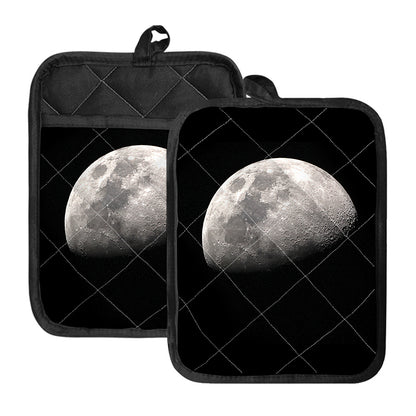 Half Moon Print Pot Holders With Pocket