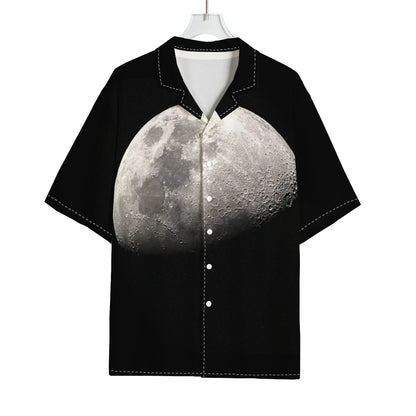 Half Moon Print Rayon Hawaiian Shirt