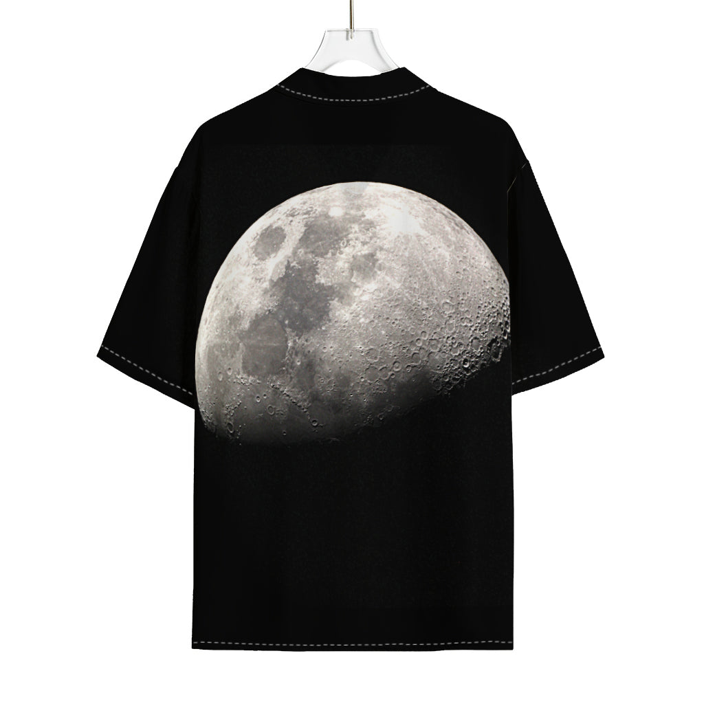 Half Moon Print Rayon Hawaiian Shirt