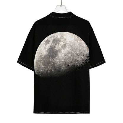 Half Moon Print Rayon Hawaiian Shirt