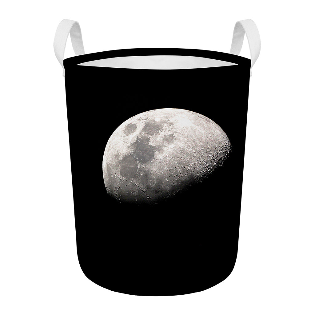 Half Moon Print Round Laundry Basket