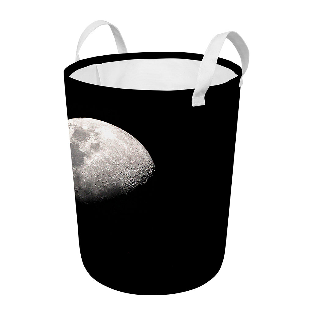 Half Moon Print Round Laundry Basket
