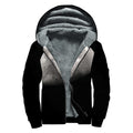 Half Moon Print Sherpa Lined Zip Up Hoodie