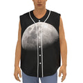 Half Moon Print Sleeveless Baseball Jersey