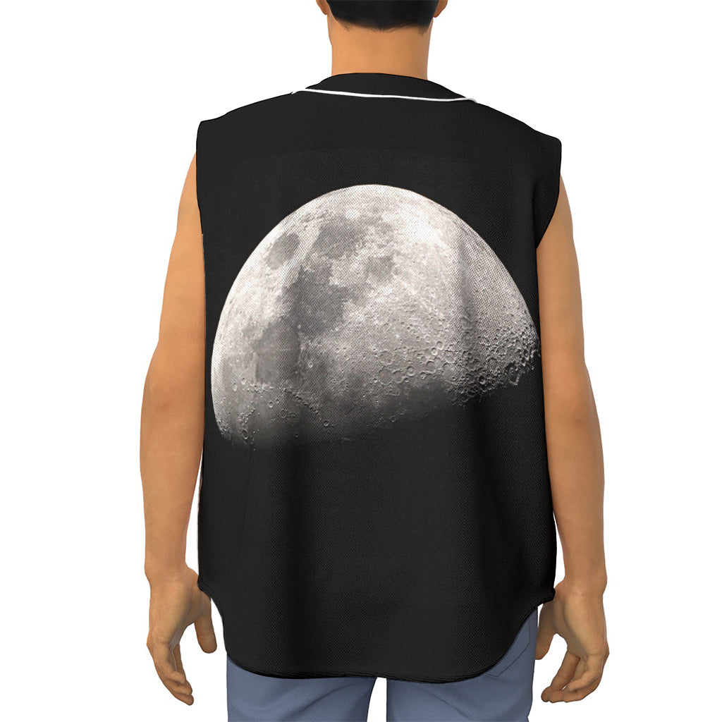 Half Moon Print Sleeveless Baseball Jersey