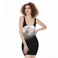 Half Moon Print Sleeveless Bodycon Dress