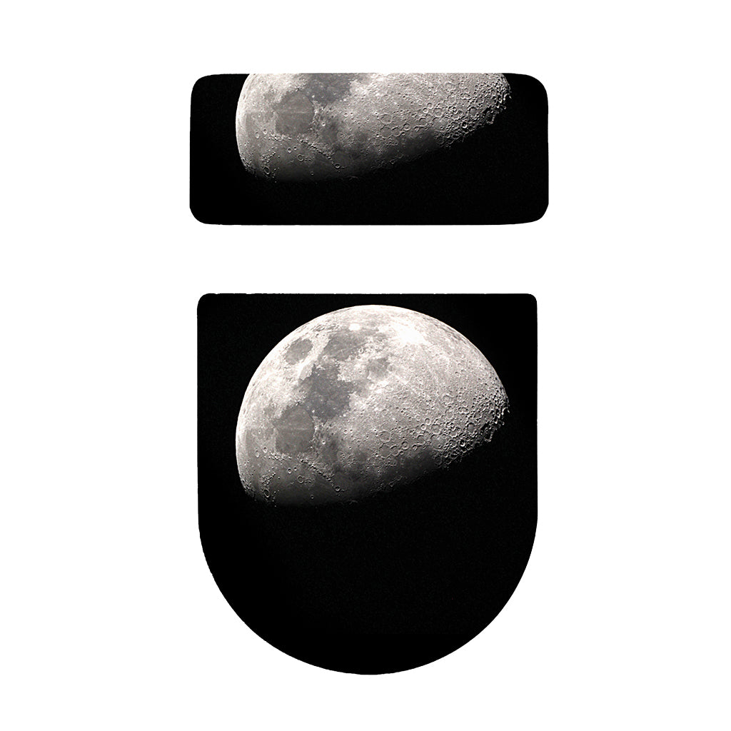 Half Moon Print Toilet Lid And Tank Cover Set
