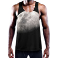 Half Moon Print Men's Workout Tank Top