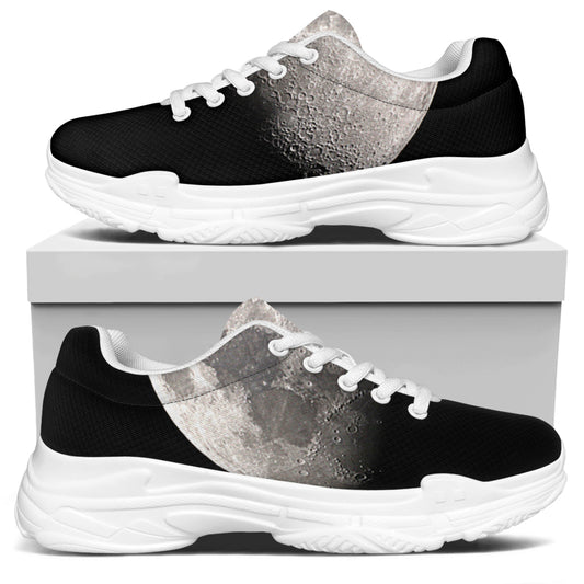 Half Moon Print White Chunky Shoes