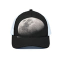Half Moon Print White Mesh Trucker Hat