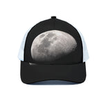 Half Moon Print White Mesh Trucker Cap