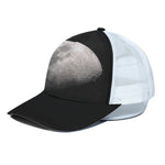 Half Moon Print White Mesh Trucker Cap