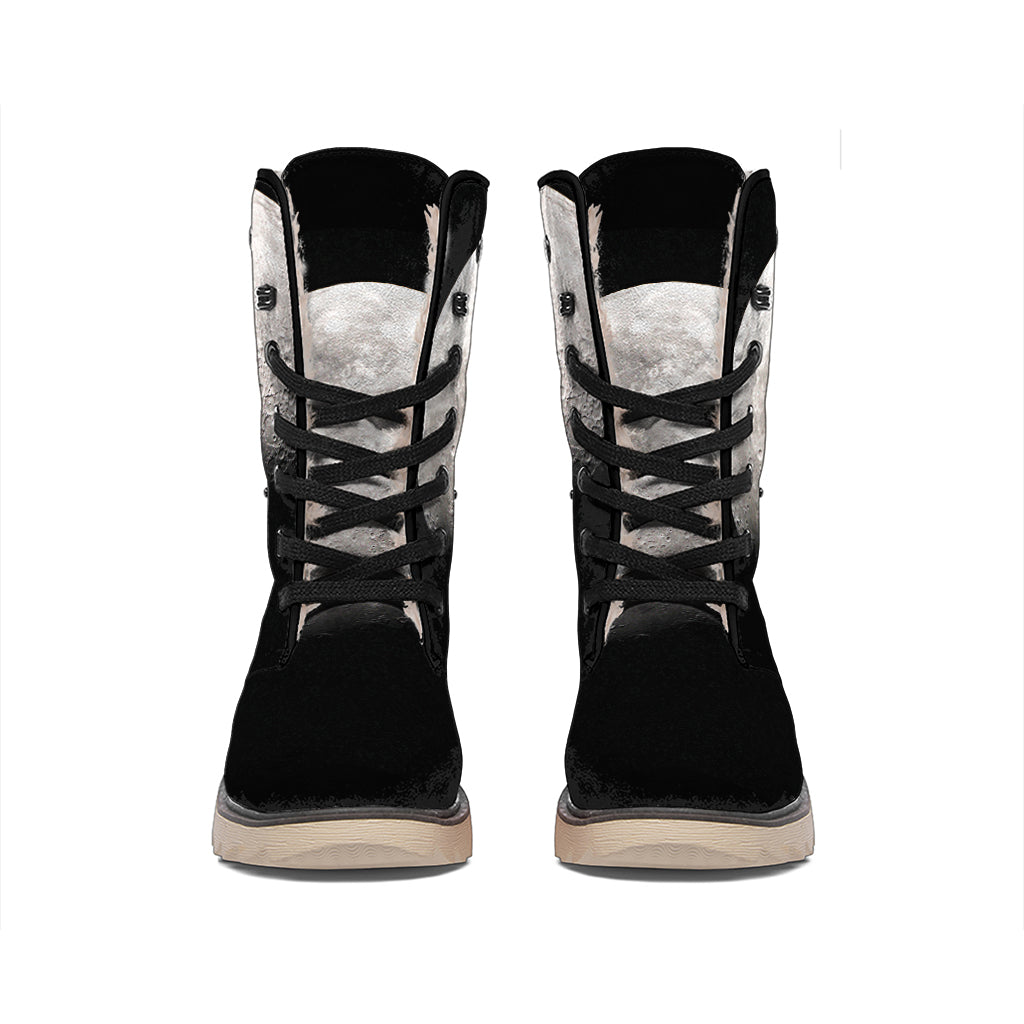 Half Moon Print Winter Boots