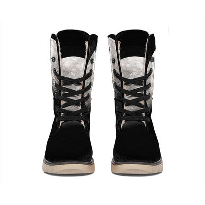 Half Moon Print Winter Boots