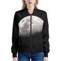 Half Moon Print Women's Bomber Jacket