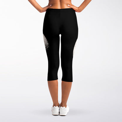 Half Moon Print Women's Capri Leggings