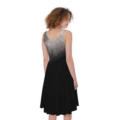 Half Moon Print Women's Sleeveless Dress