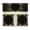 Halftone Dot Sun Print 3 Piece Kitchen Curtains