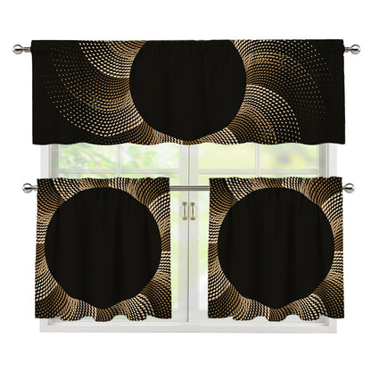 Halftone Dot Sun Print 3 Piece Kitchen Curtains