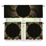 Halftone Dot Sun Print 3 Piece Kitchen Curtains