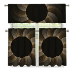 Halftone Dot Sun Print 3 Piece Kitchen Curtains