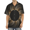 Halftone Dot Sun Print Aloha Shirt