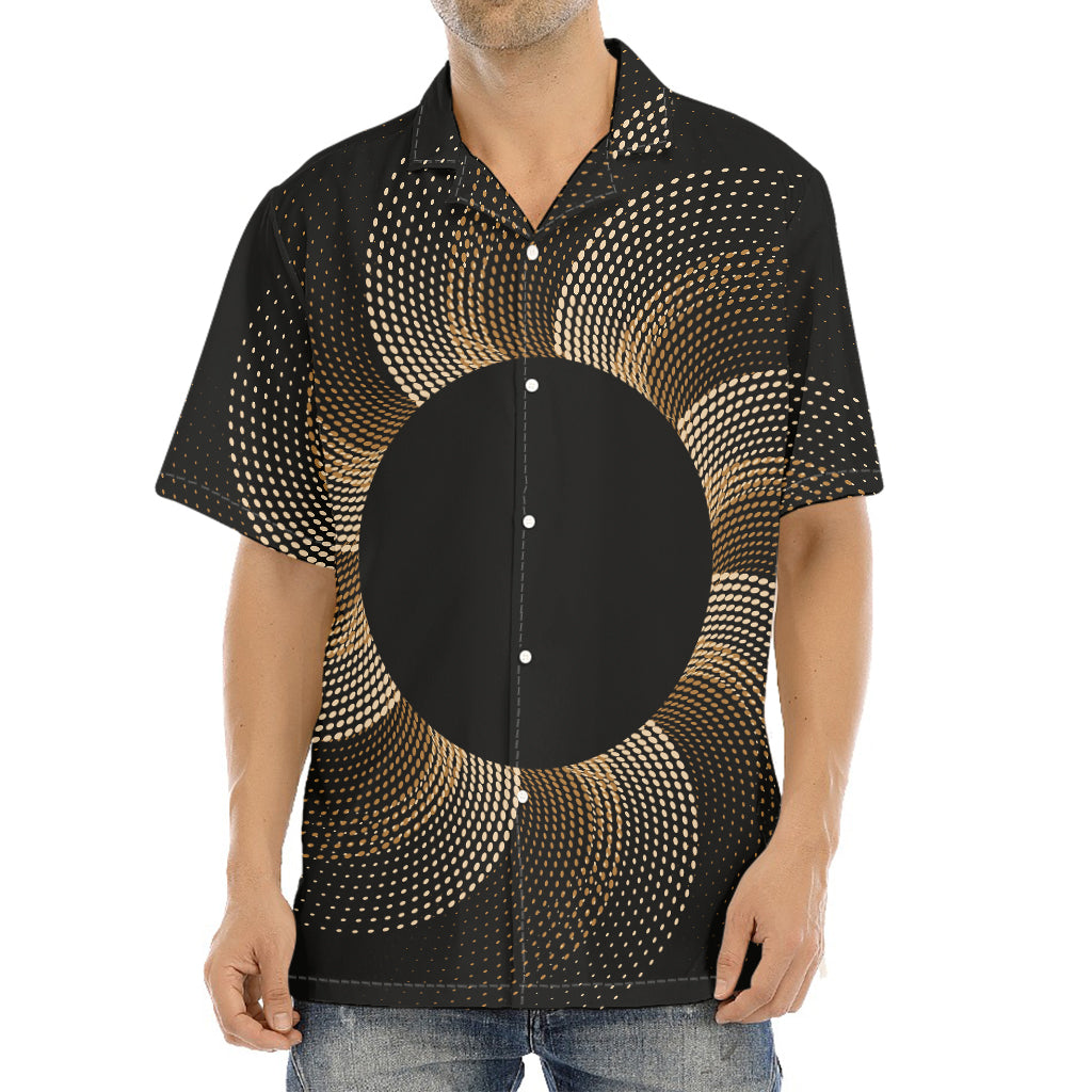 Halftone Dot Sun Print Aloha Shirt