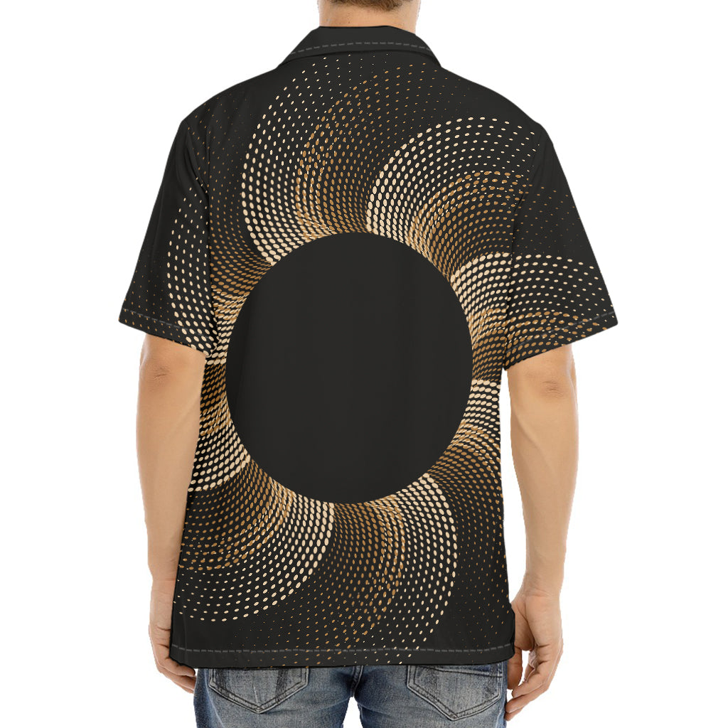 Halftone Dot Sun Print Aloha Shirt