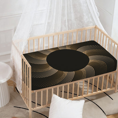 Halftone Dot Sun Print Baby Crib Sheet