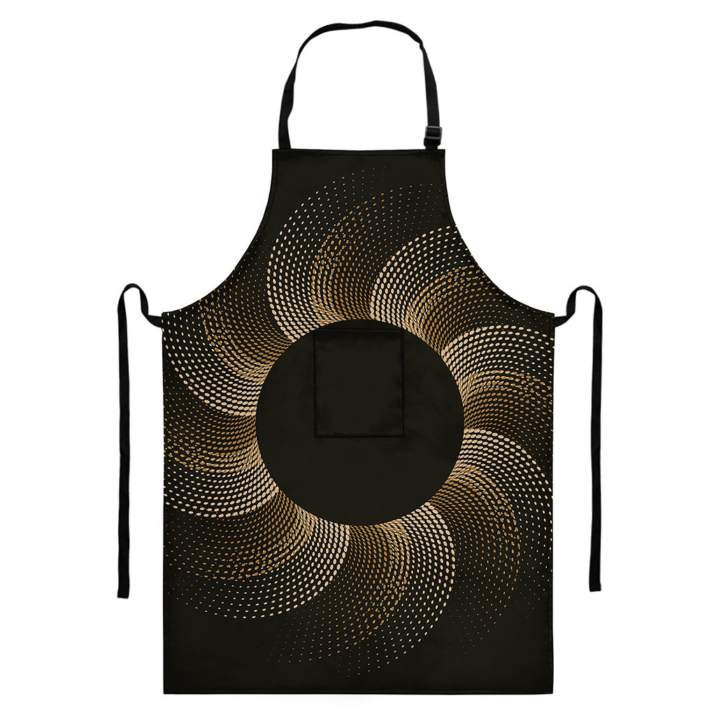Halftone Dot Sun Print Bib Apron With Pocket