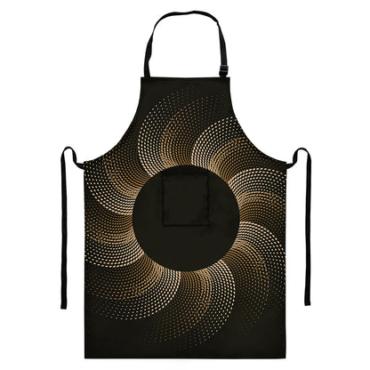 Halftone Dot Sun Print Bib Apron With Pocket