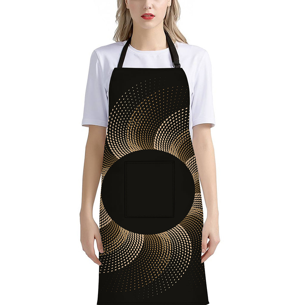 Halftone Dot Sun Print Bib Apron With Pocket