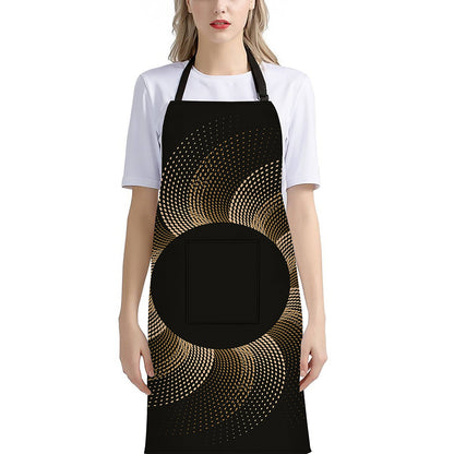 Halftone Dot Sun Print Bib Apron With Pocket