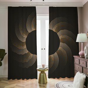 Halftone Dot Sun Print Blackout Pencil Pleat Curtains