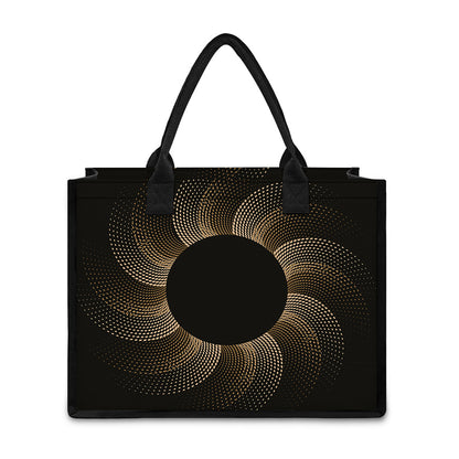 Halftone Dot Sun Print Canvas Tote Bag