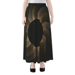 Halftone Dot Sun Print Chiffon Maxi Skirt