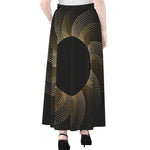 Halftone Dot Sun Print Chiffon Maxi Skirt