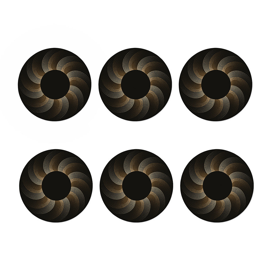 Halftone Dot Sun Print Coaster Set