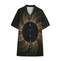 Halftone Dot Sun Print Cotton Hawaiian Shirt