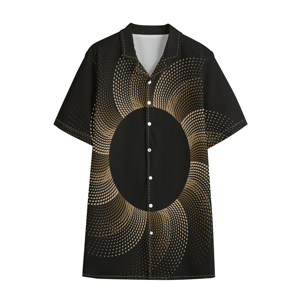 Halftone Dot Sun Print Cotton Hawaiian Shirt