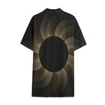 Halftone Dot Sun Print Cotton Hawaiian Shirt