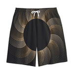 Halftone Dot Sun Print Cotton Shorts