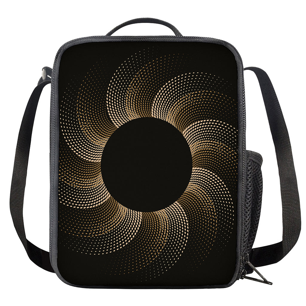 Halftone Dot Sun Print Crossbody Lunch Bag