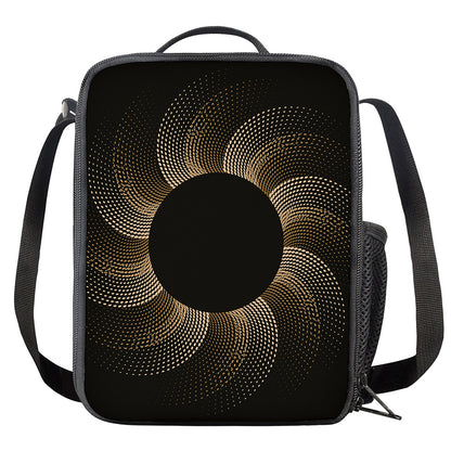 Halftone Dot Sun Print Crossbody Lunch Bag