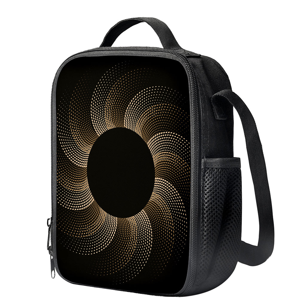 Halftone Dot Sun Print Crossbody Lunch Bag