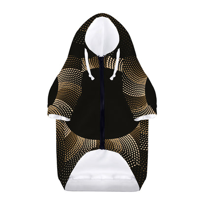 Halftone Dot Sun Print Dog Zip Up Hoodie