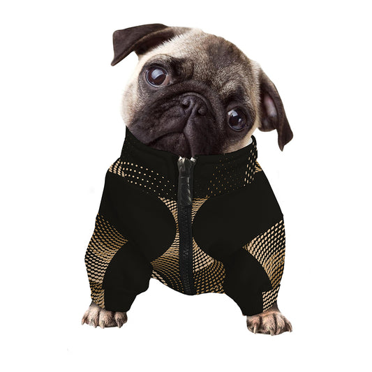 Halftone Dot Sun Print Dog Zip Up Jacket