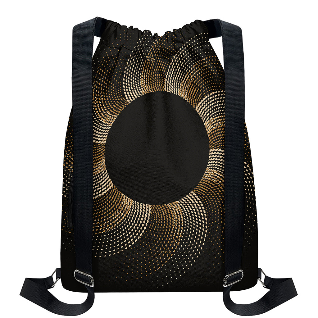 Halftone Dot Sun Print Drawstring Backpack