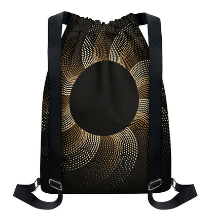 Halftone Dot Sun Print Drawstring Backpack
